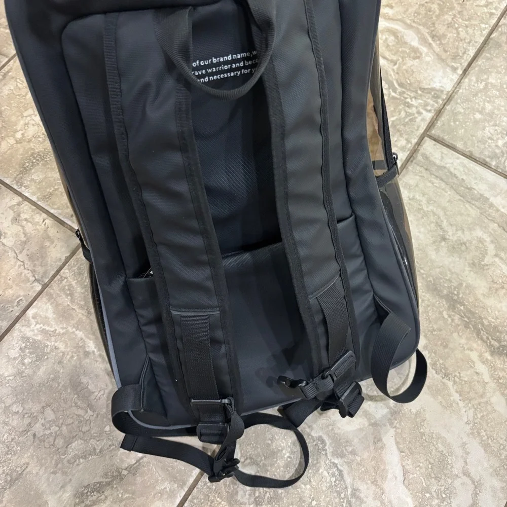 Himz Warrior Transparent Black PVC Backpack Men Stadium Approved Bag